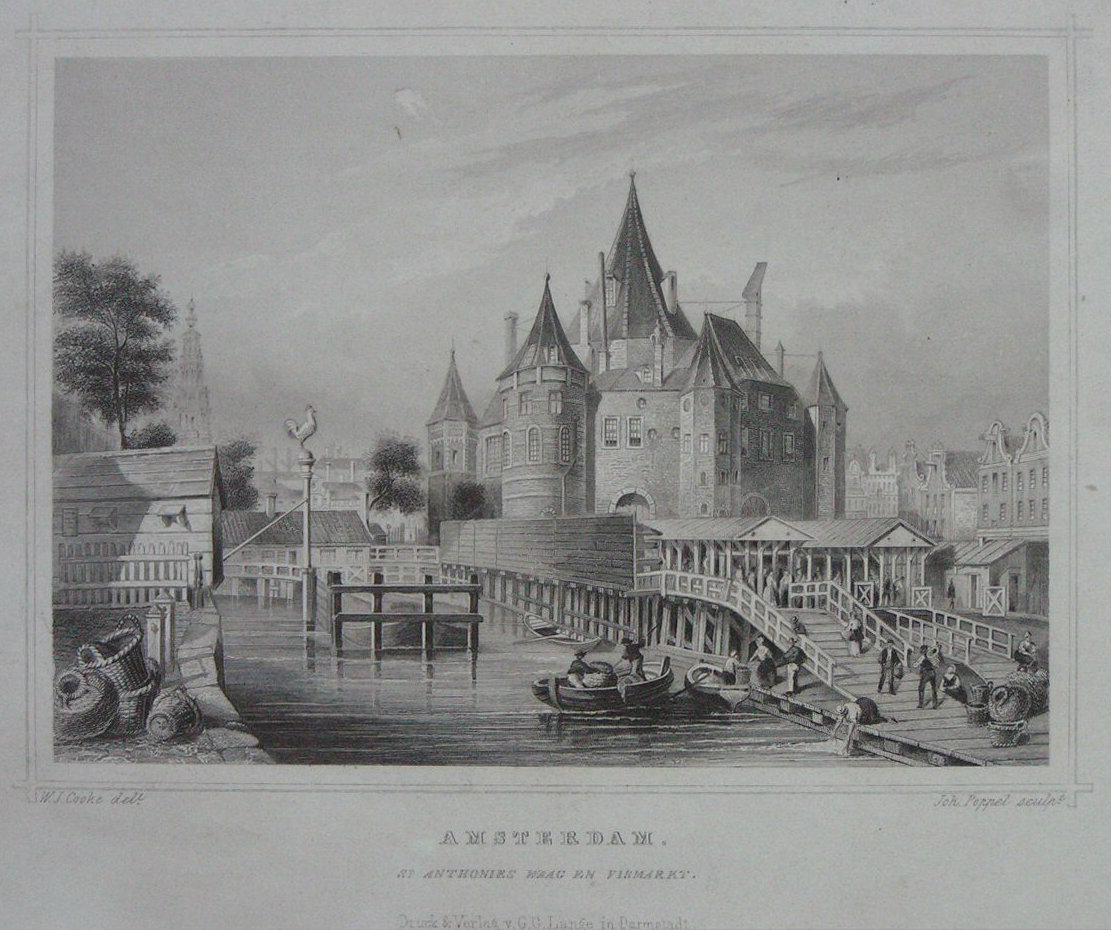 Print - Amsterdam. St. AnthoniesWaag en Vismarkt. - Poppel